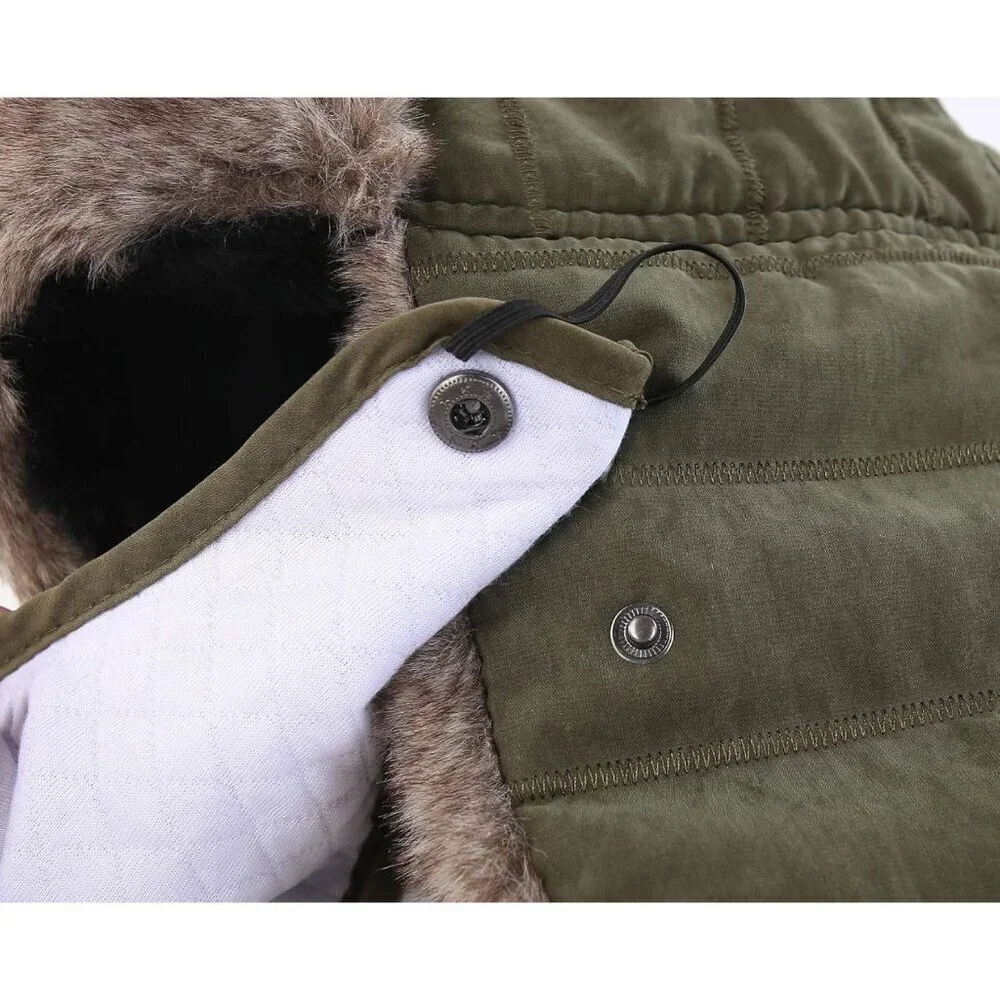 Men's Army Green Trooper Trapper Hat Warm Winter Hunting Cap w/ Removable Mask